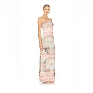 Alice + Olivia Pink and Cream Strapless Gown for Weddings